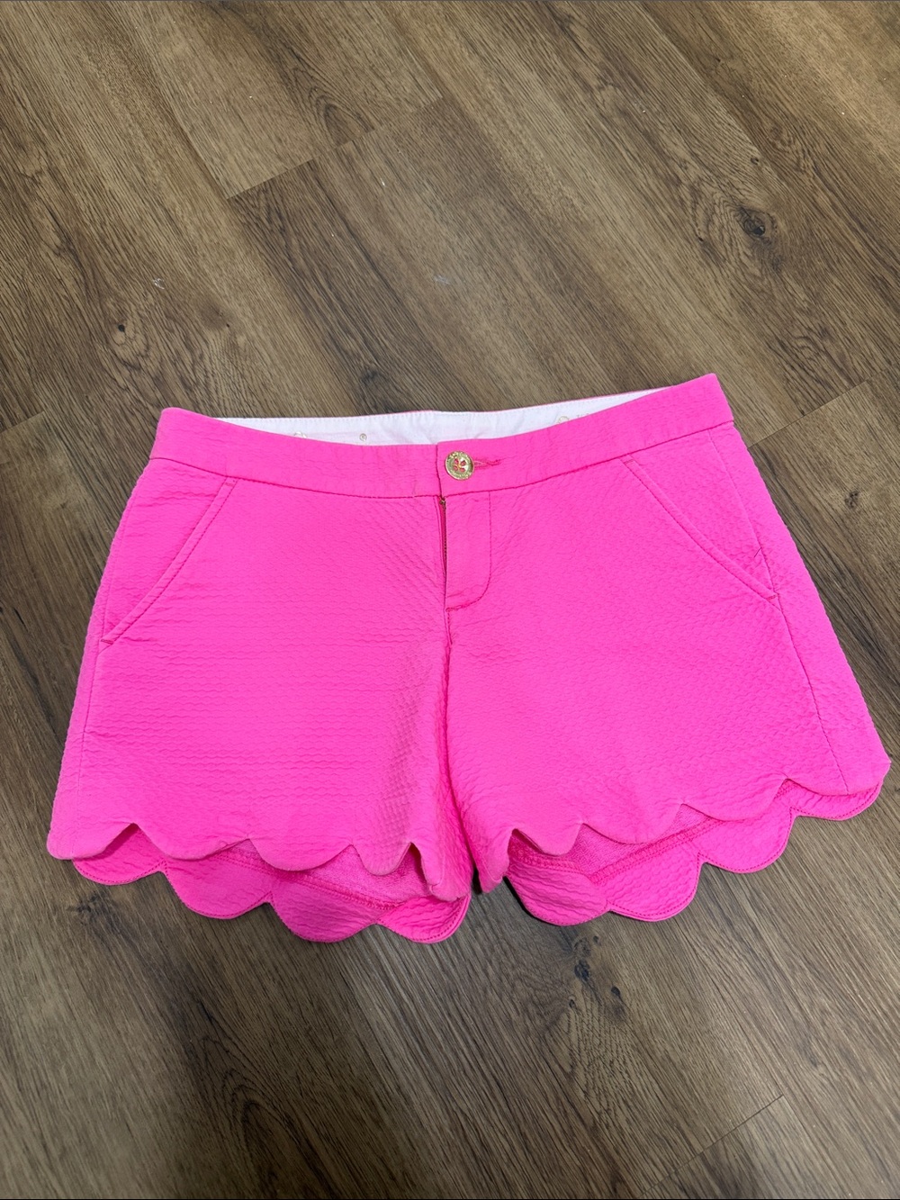 Lilly Pulitzer Hot Pink Buttercup Scallop Hem Shorts